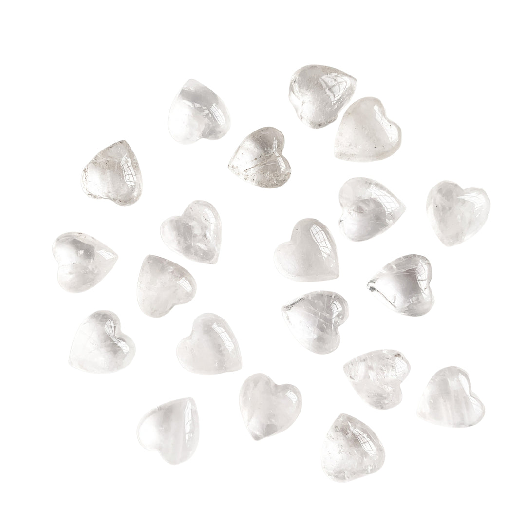 Tiny Clear Quartz Hearts | Set of 3