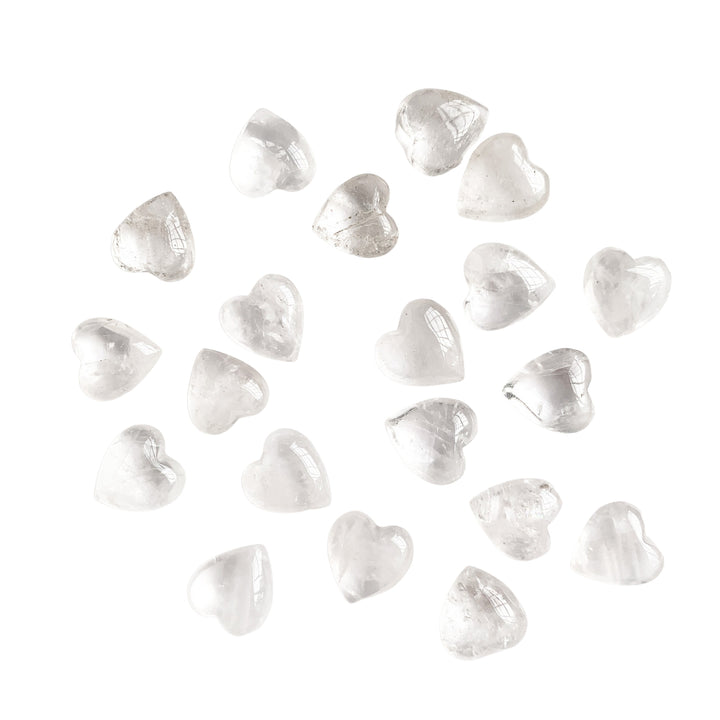 Tiny Clear Quartz Hearts | Set of 3