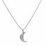 Crescent Moon Necklace silver Luna - twinkle bead chain - Blooming Lotus Jewelry