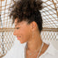 Embrace Change Triangle Stud earrings - Herkimer Diamond Threaders - silver - model - Blooming Lotus Jewelry