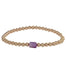 Gold Beaded Bracelet with Amethyst tube gemstone - front view - Blooming Lotus Jewelry