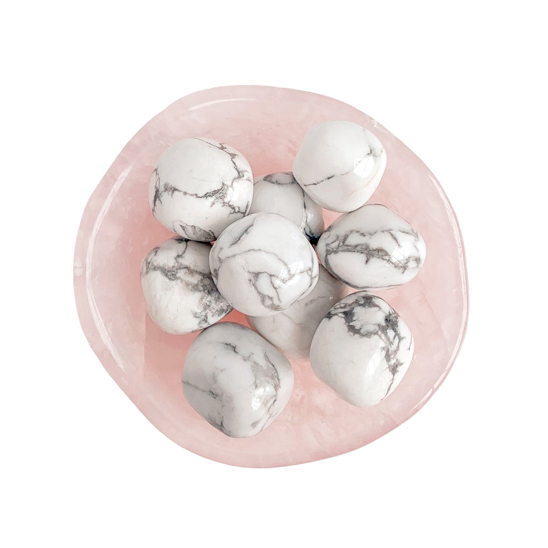 Howlite Tumbled Gemstone in Rose Quartz - Crystals - Blooming Lotus Jewelry