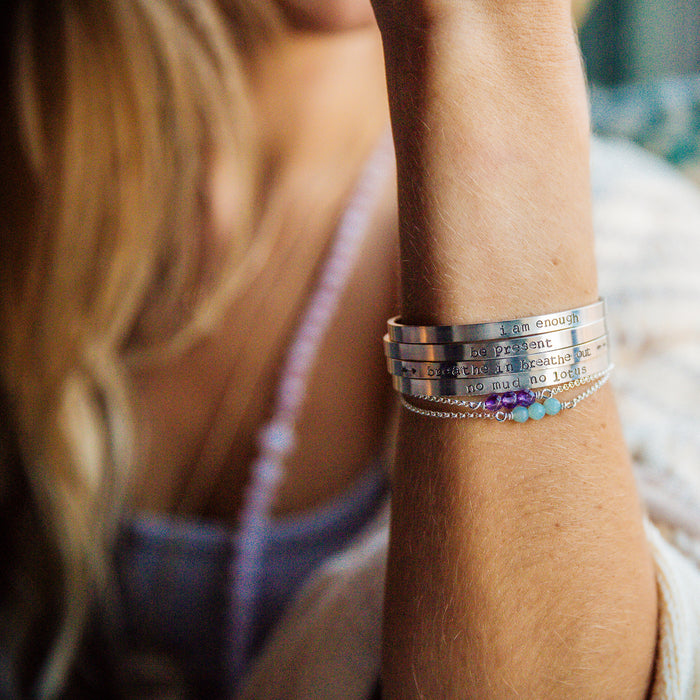 Custom Intention Cuff (sterling) - Blooming Lotus Jewelry