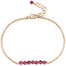 Pink Tourmaline Gemstone Balance Bar Bracelet gold with extender - Blooming Lotus Jewelry