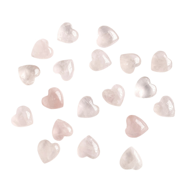 Tiny Rose Quartz Hearts | Set of 3