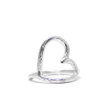 Sideways Heart Ring - Open Heart Ring - silver - Blooming Lotus Jewelry