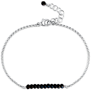 Spinel Gemstone Balance Bar Silver Chain with extender - Blooming Lotus Jewelry