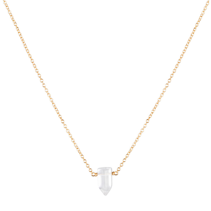 Tiny Master Healer necklace with clear quartz point on 14k gold-filled chain — minimalist healing crystal jewelry by Blooming Lotus Jewelry