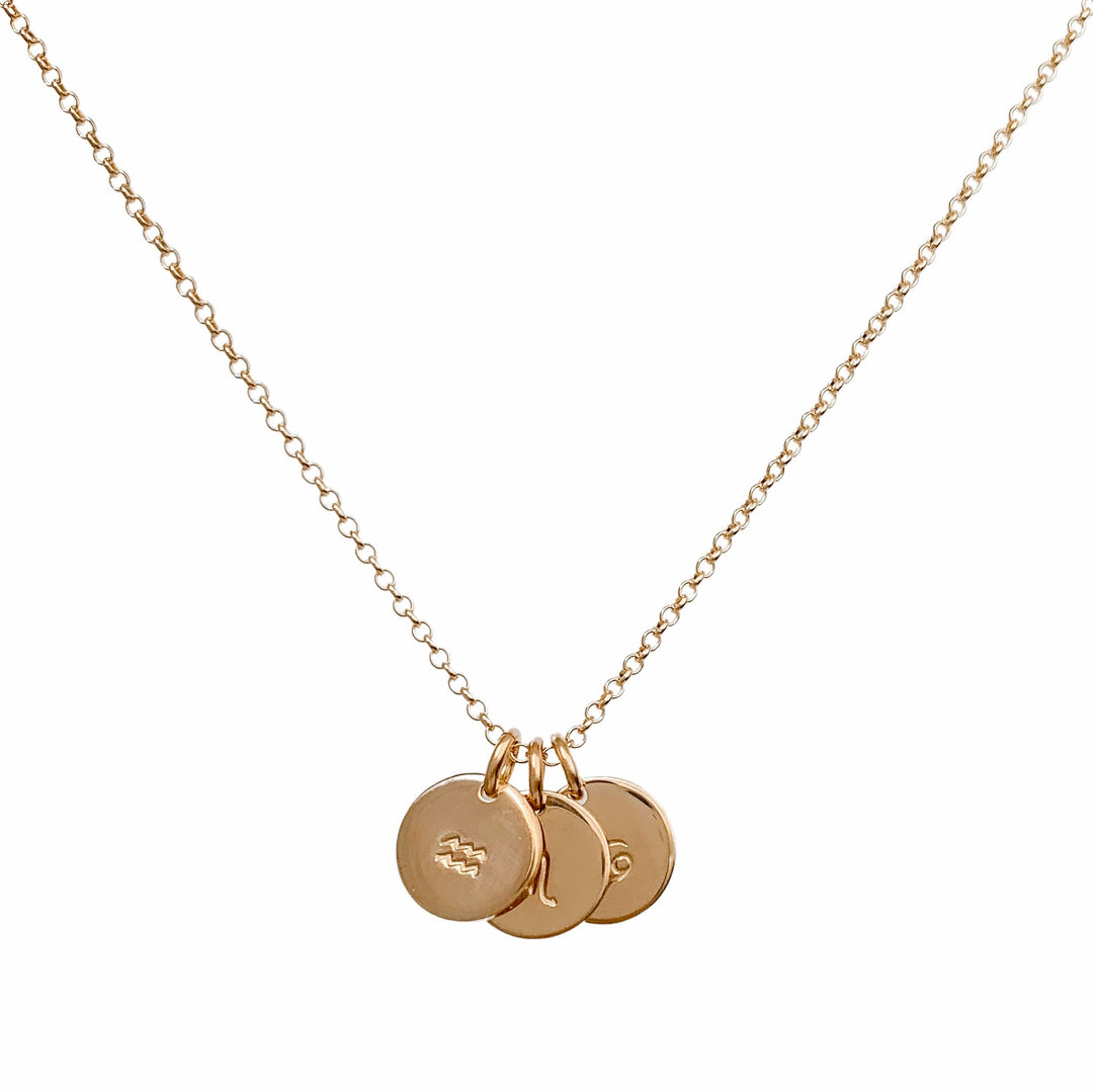 Tiny Zodiac Necklace - gold - zodiacs - personalized jewelry - Blooming Lotus Jewelry