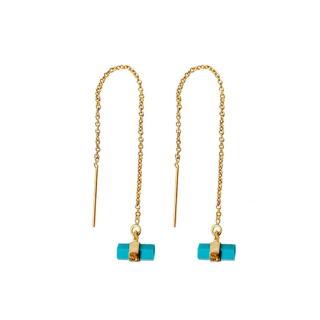 Turquoise Threader Earrings | final sale