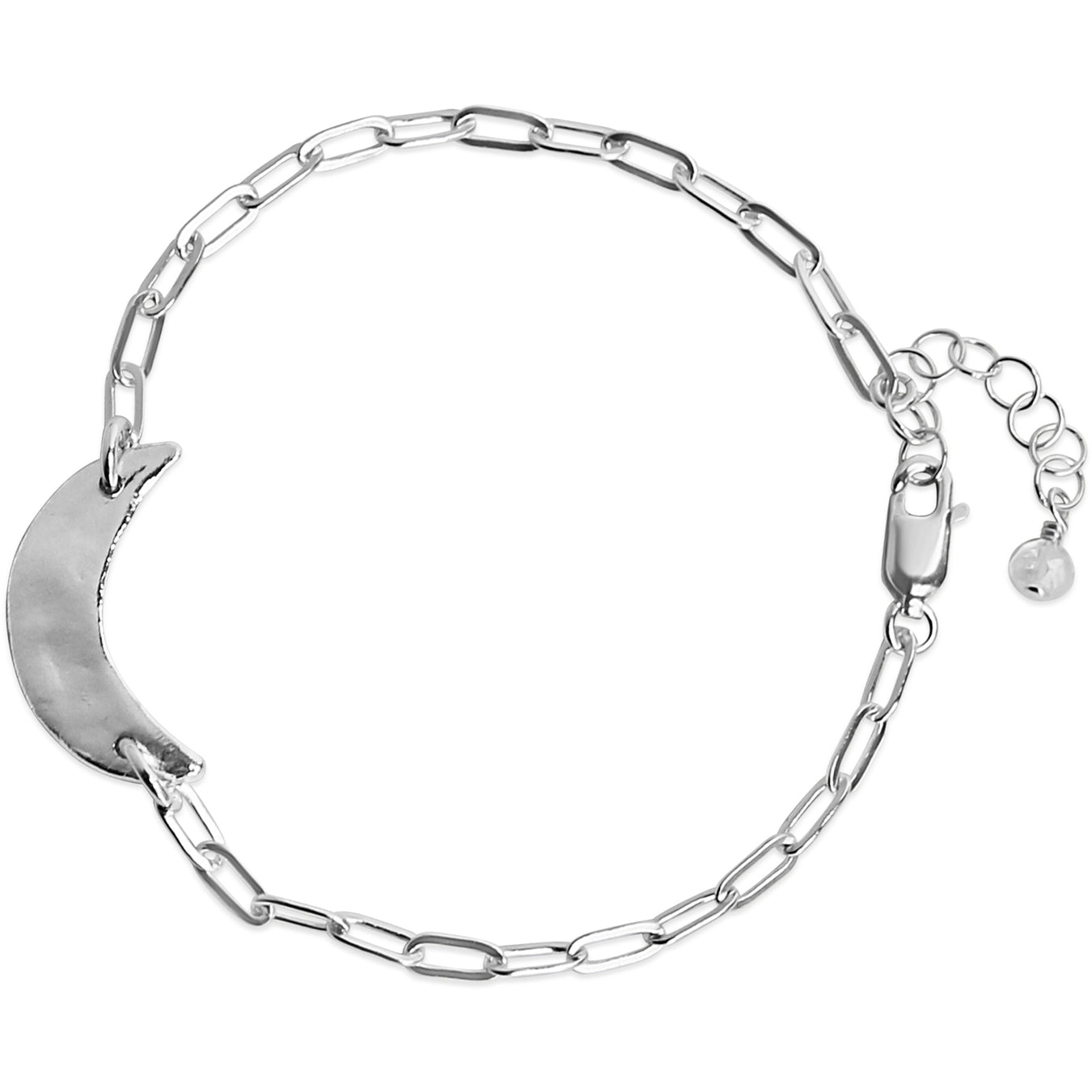 Crescent Moon Bracelet with silver chain - Blooming Lotus Jewelry