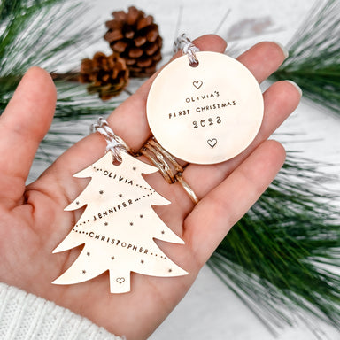 Round Holiday Ornament | Gold