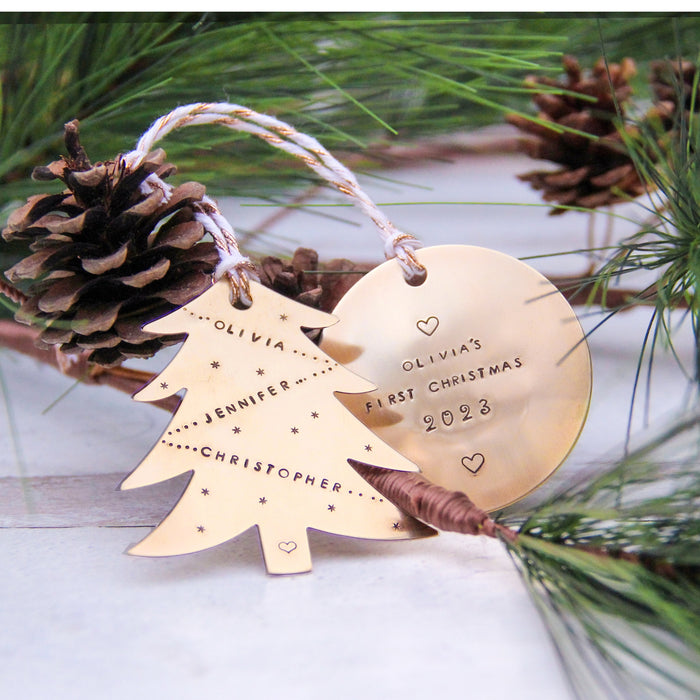 Round Holiday Ornament | Gold