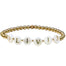 Gold Beaded bracelet with white alphabet beads personalized with olivia