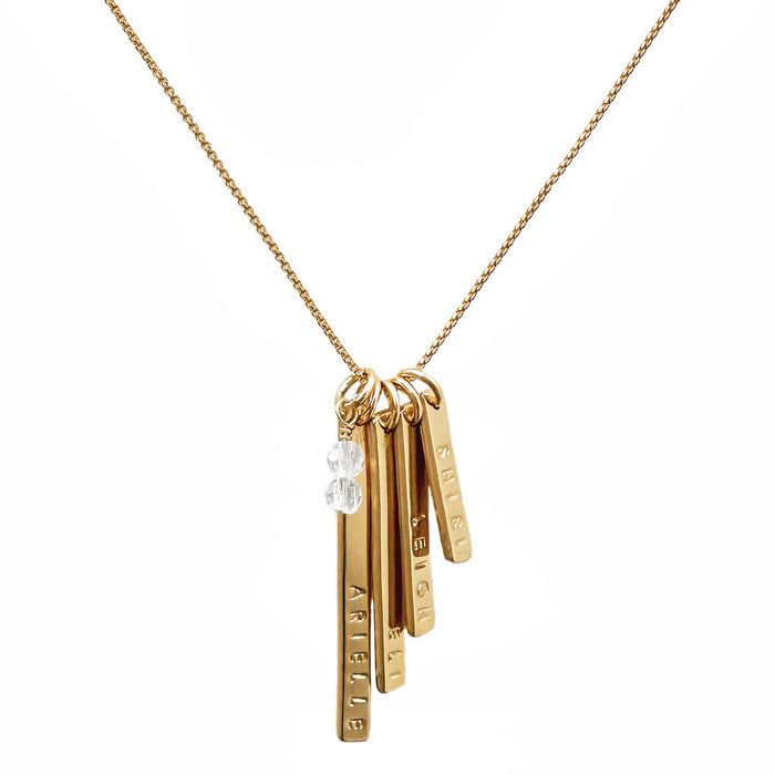 Gold Mantra Bar Necklace Personalized Bars Blooming Lotus Jewelry