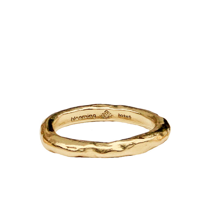 Gold Organic Stacking Ring - Blooming Lotus Jewelry