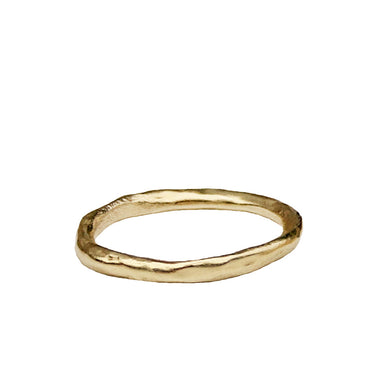 Gold Skinny Organic Stacking Ring - Blooming Lotus Jewelry