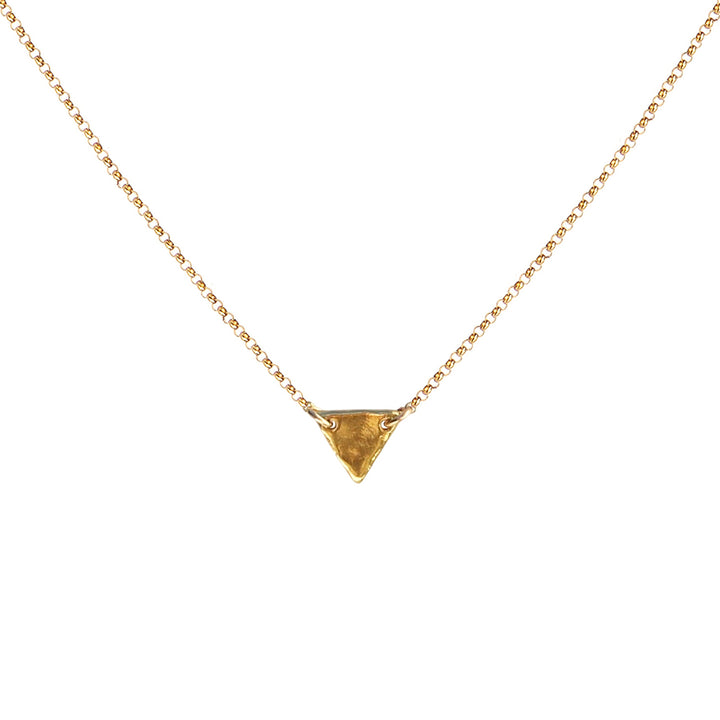 Let It Flow Necklace with hand-formed inverted triangle pendant symbolizing water, peace, healing, balance, and transformation. Handmade at the Jersey Shore.