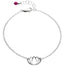 Blooming Lotus bracelet on silver chain with 1-inch extender and tiny Pink Tourmaline gemstone - Blooming Lotus Jewelry