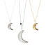 Luna Crescent Moon Necklaces Small Large Sterling Gold Blooming Lotus Jewelry