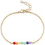 Chakra Rainbow Gemstone pride Bracelet gold with extender - Blooming Lotus Jewelry