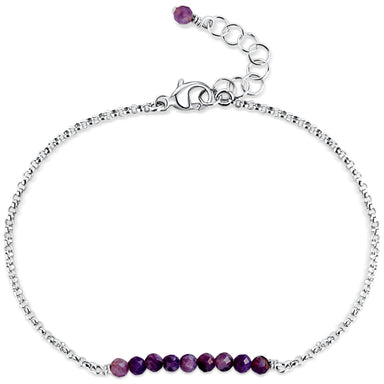 Charoite Gemstone Balance Bar Chain bracelet with extender - Blooming Lotus Jewelry