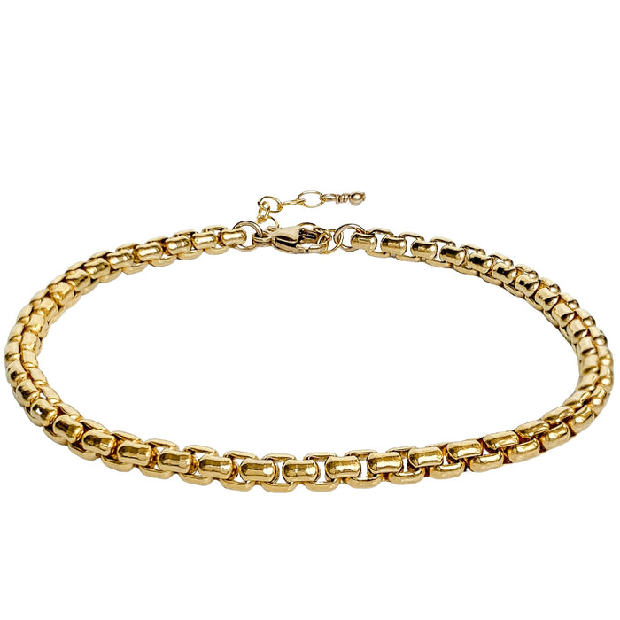 Buy Palmonas 18K Gold Plated Love You forever Bar Box Chain Bracelet for  Women Online