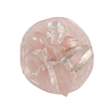 Clear Quartz Small Towers in rose quartz dish - Crystal Shop - Blooming Lotus Jewelry