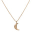 Gold Crescent Moon Necklace on diamond cut twinkle chain - Blooming Lotus Jewelry