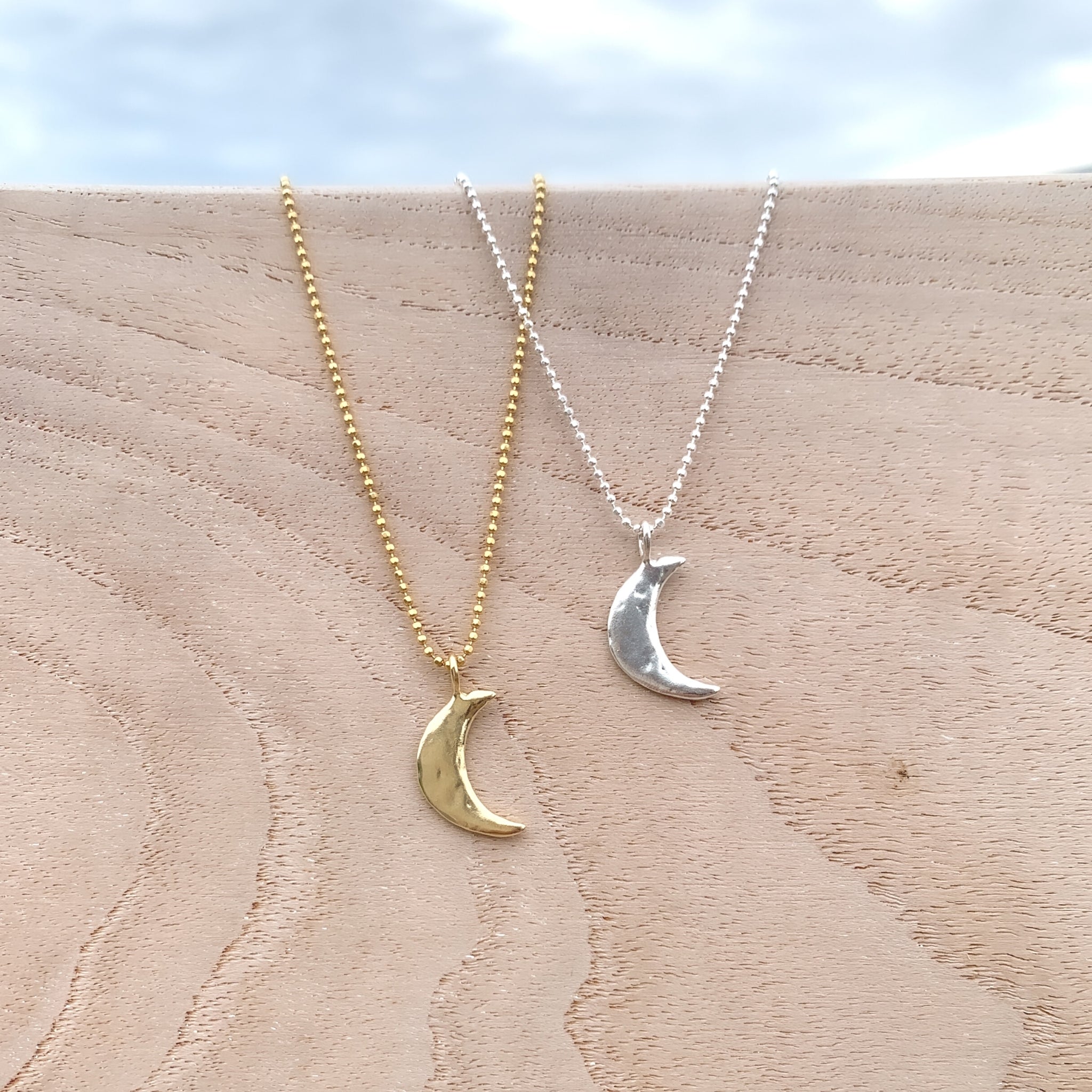 Luna Crescent Moon Necklace | Solid Gold | Blooming Lotus Jewelry