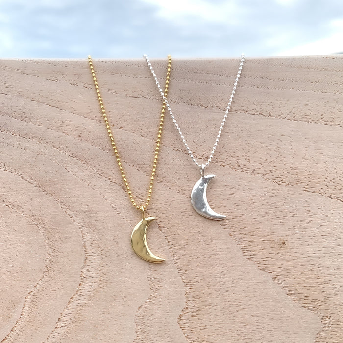 Arzonai style double layered crescent moon pendant ladies necklace clavicle  chain one set