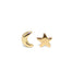 Luna Moon and Star Stud Earrings - gold - Blooming Lotus Jewelry