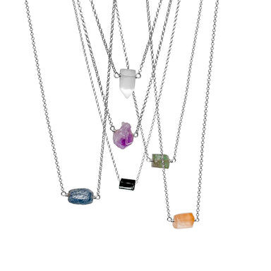 Crystal Necklaces - silver chain - Blooming Lotus Jewelry