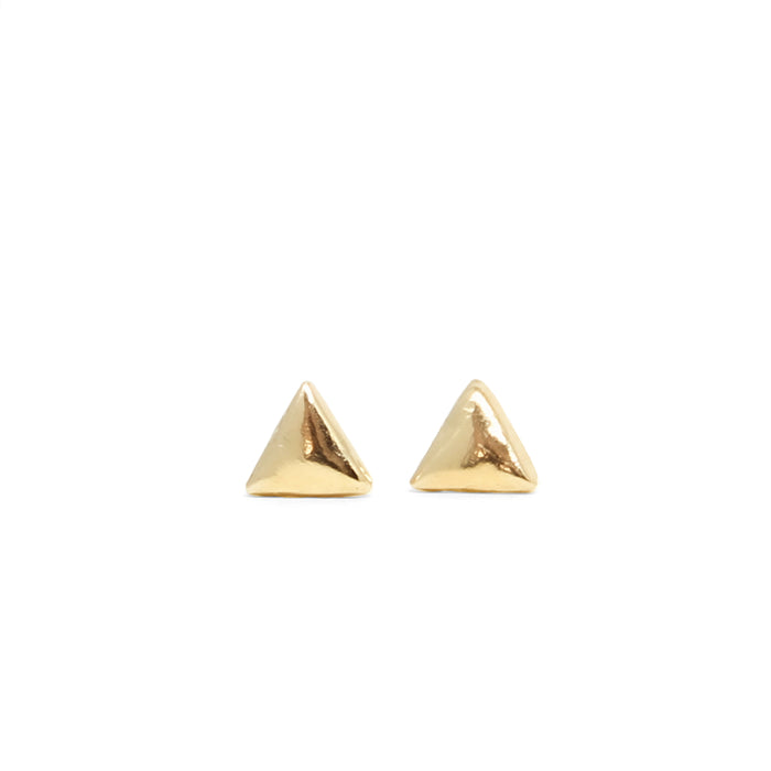 Tiny Triangle Stud Earrings gold - Blooming Lotus Jewelry
