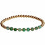 Gold Beaded Bracelet with faceted Emerald cube gemstones - front view - Blooming Lotus Jewelry