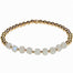 Gold Beaded Bracelet with faceted Moonstone gemstones - front view - Blooming Lotus Jewelry