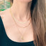 Herringbone Chain - Paperclip Chain - Crescent Moon Necklaces on model - Blooming Lotus Jewelry