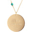 Gold Mantra Coin Disc Necklace gold - hand-stamped sunrise its a new day - Turquoise gemstone - Blooming Lotus Jewelry