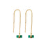 Green Onyx Threader Earrings | Gold