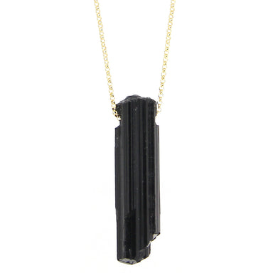 Black Tourmaline Necklace | Large | Sterling or Gold