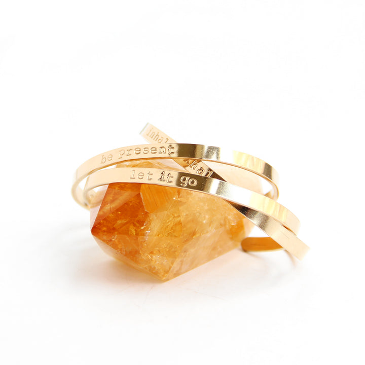 Custom Intention Cuff (gold) - Blooming Lotus Jewelry