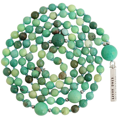 Chrysoprase Mantra Mala - Blooming Lotus Jewelry
