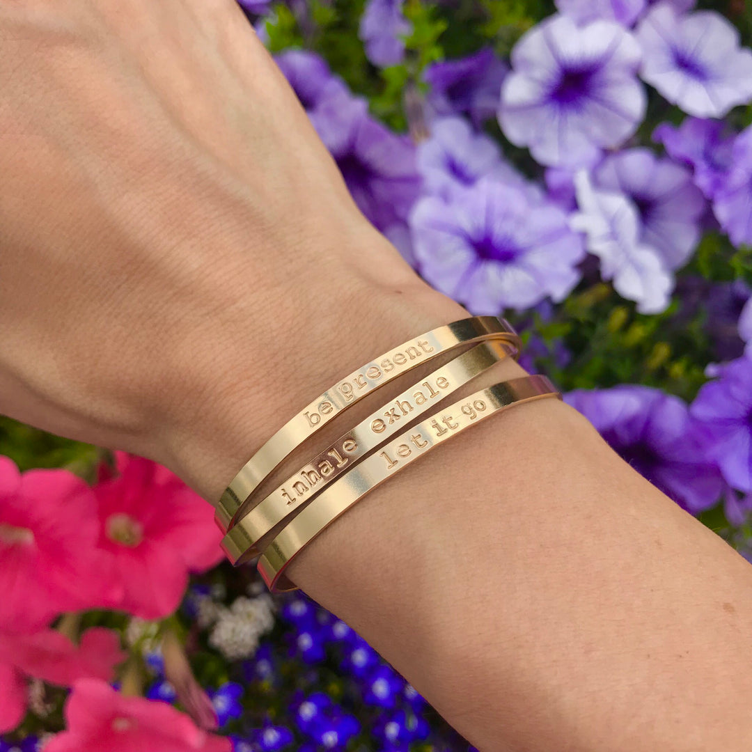 Custom Intention Cuff (gold) - Blooming Lotus Jewelry