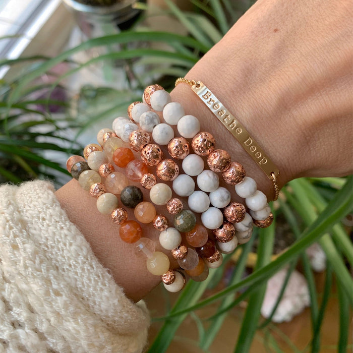 Illuminate Stack | Rutilated Quartz, Riverstone