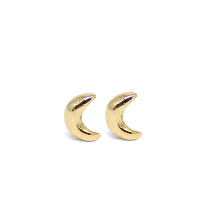 Luna Crescent Moon Stud Earrings