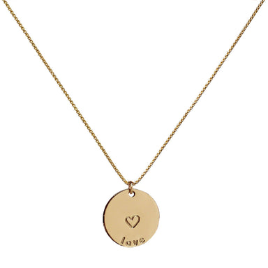 Mini Mantra Coin Necklace personalized hand stamped love heart Blooming Lotus Jewelry