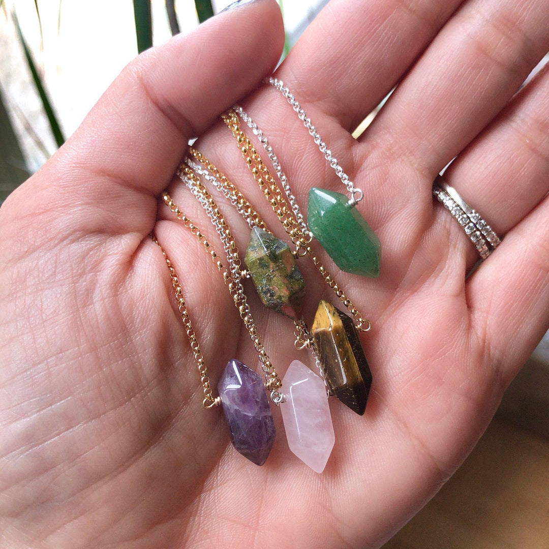 Mini Aventurine Point (gold) - Blooming Lotus Jewelry
