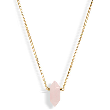 Mini Rose Quartz Point (gold) - Blooming Lotus Jewelry