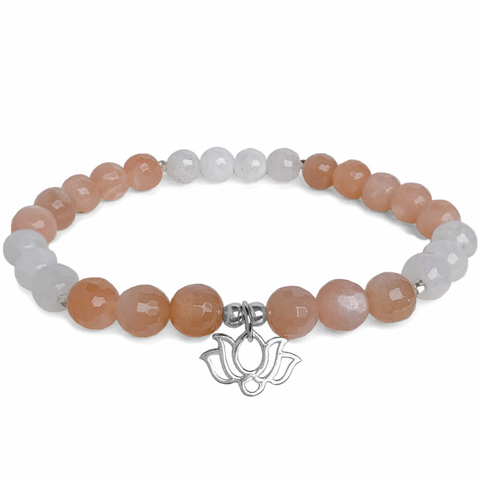 New Beginnings Lotus Gemstone Bracelet - Moonstone - Blooming Lotus Jewelry