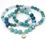 ocean inspired gemstone bracelets with shell charm silver - amazonite chrysoprase aquamarine